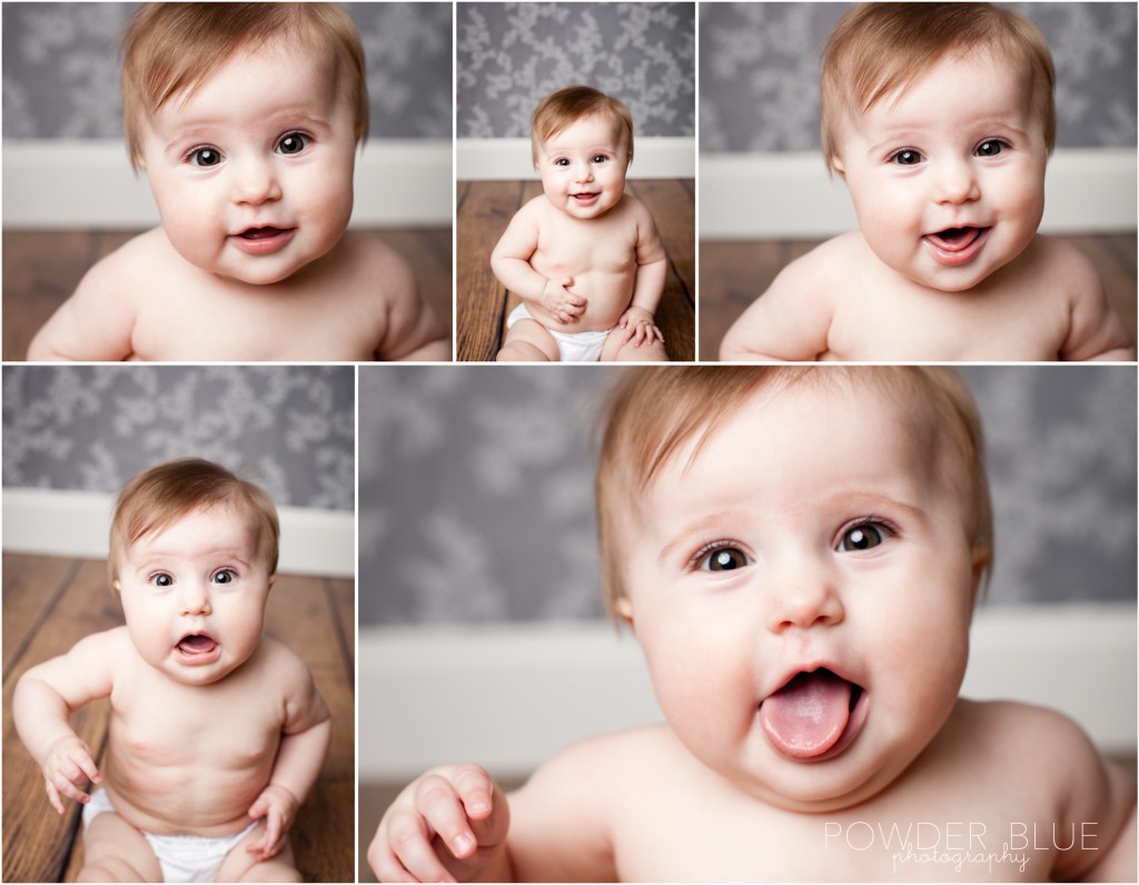 7 month old baby making lots of different faces