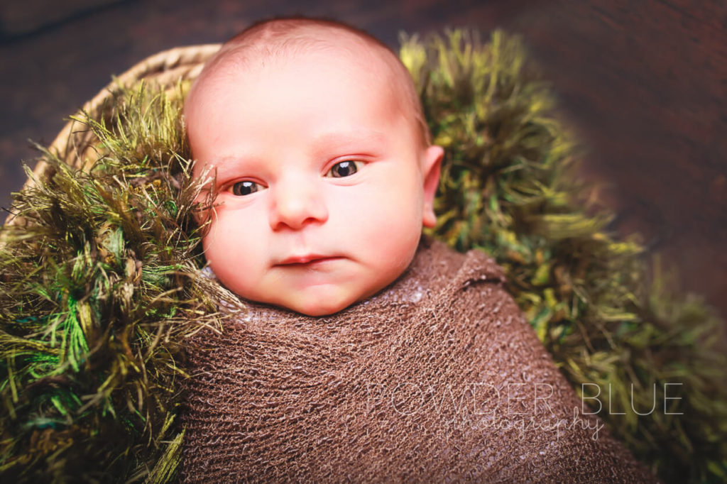 newborn baby open eyes boy 5 days old