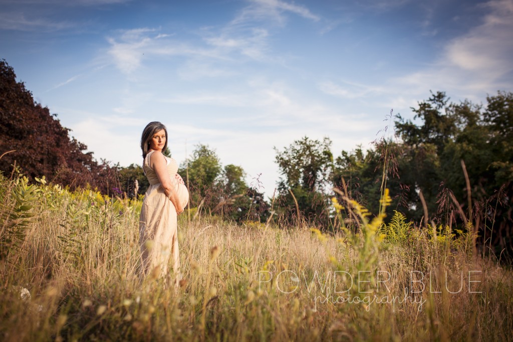 Maternity portrait in a field of tall grasses in upper st clair pittsburgh pa. © 2013 Powder Blue Photography. www.powderbluephoto.com