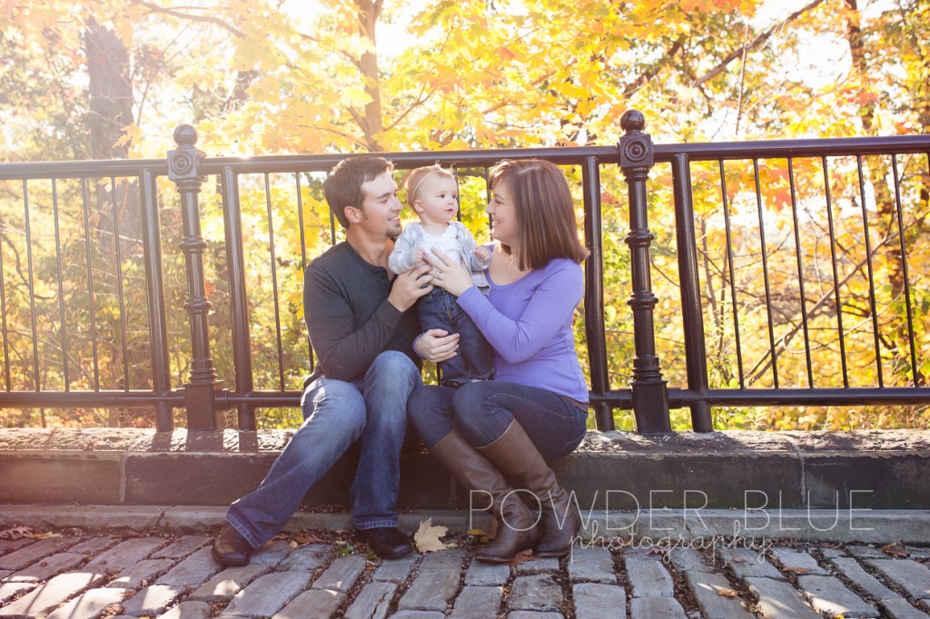family portrait at schenley park with fall leaves in the background