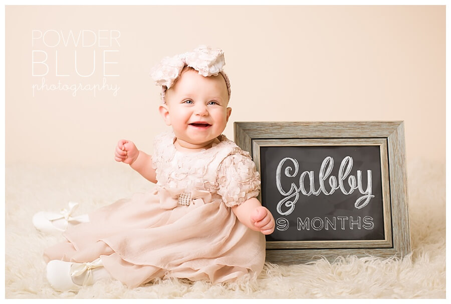 You are currently viewing Baby Girl Studio Session | Gabby 9 Month Sitting Portrait | Wexford Baby Photographer