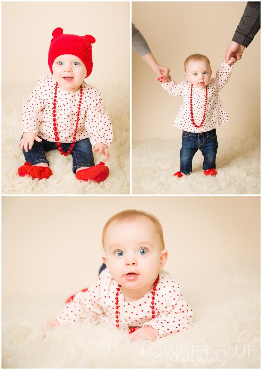  baby girl age 9 months sitting portrait