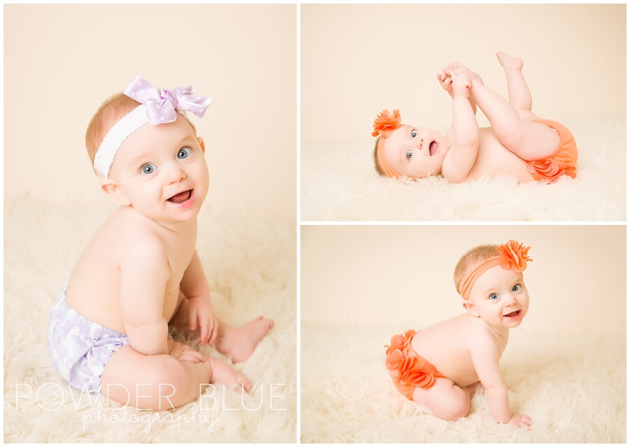  baby girl age 9 months sitting portrait