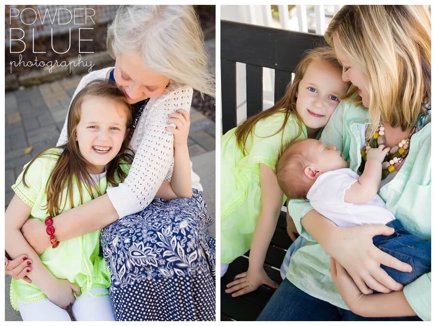 pittsburgh family photography in home lifestyle with newborn baby and six year old