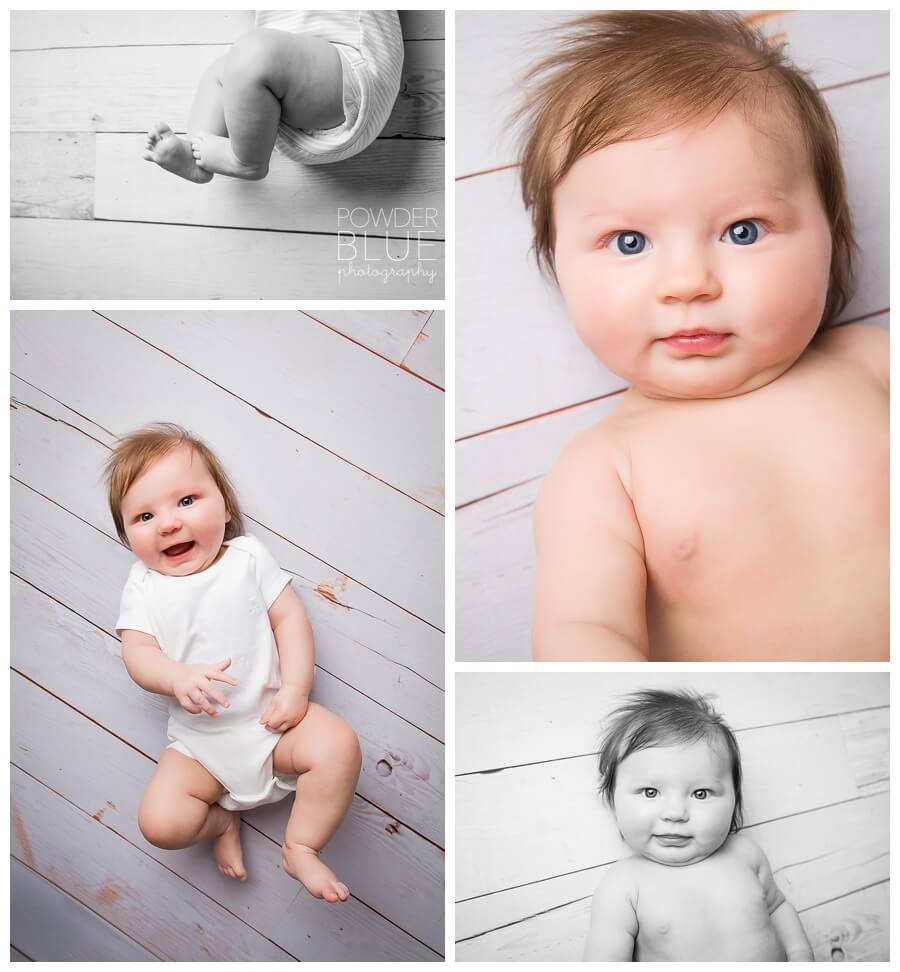 4 months old baby girl in a studio portrait in pittsburgh photography