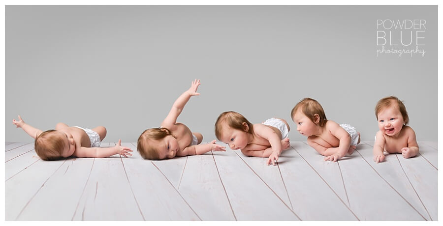 4 months old baby girl in a studio portrait in pittsburgh photography