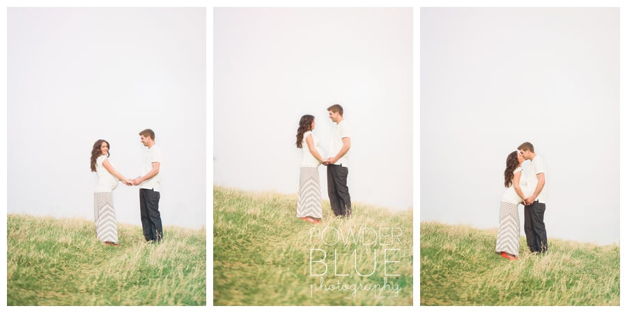 maternity portrait on location tall grassy fields and backlighting golden hour pittsburgh