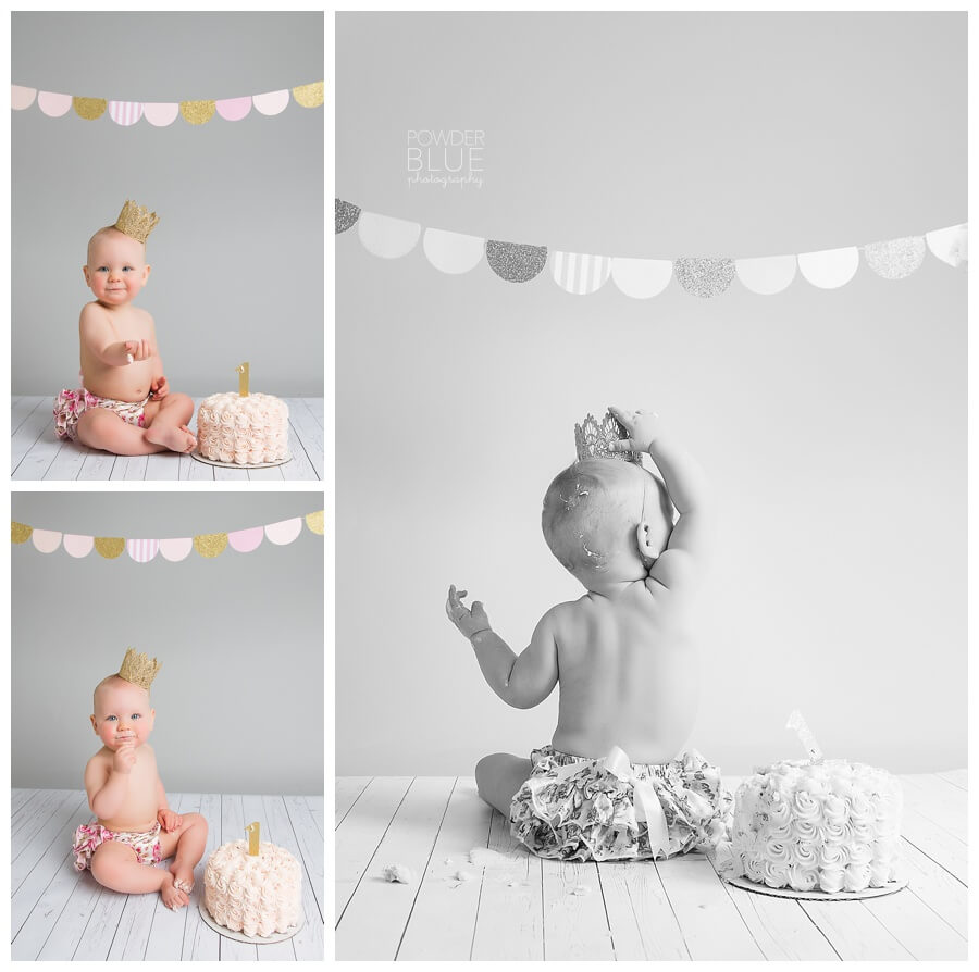 first birthday cake smash studio portrait pittsburgh bunting crown