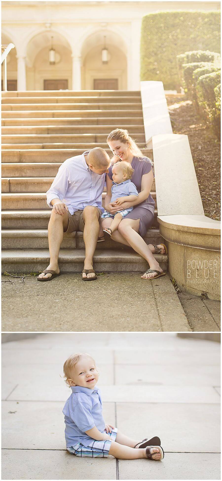 family portrait in front of frick art museum in pittsburgh PA