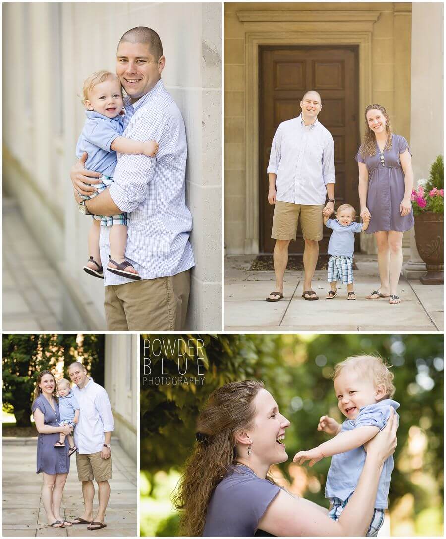 family portrait in front of frick art museum in pittsburgh PA