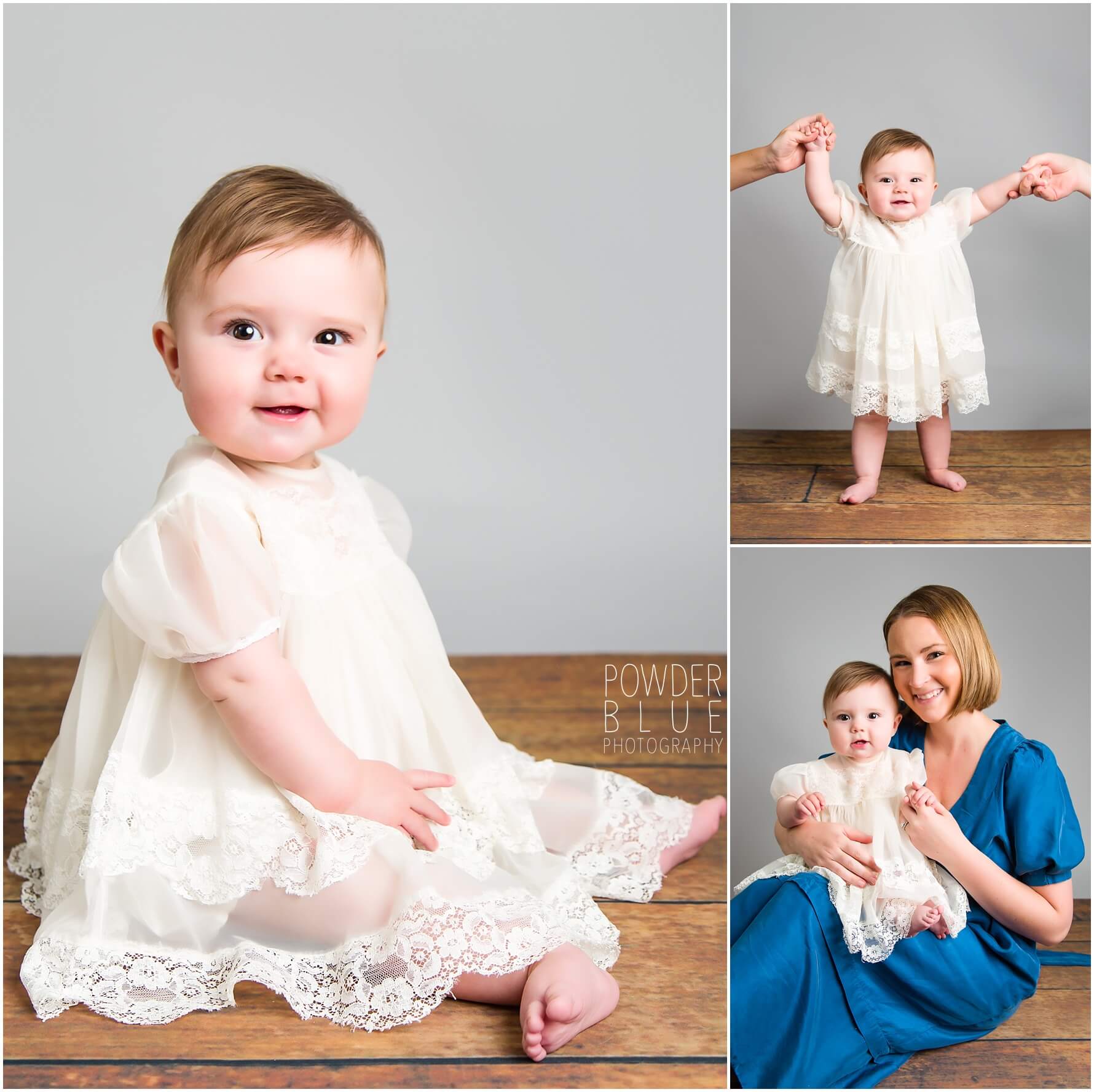 baby girl studio portrait in chirstening gown pittsburgh PA photographer