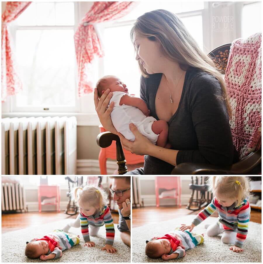 in home lifestyle newborn photography session pittsburgh powder blue photography