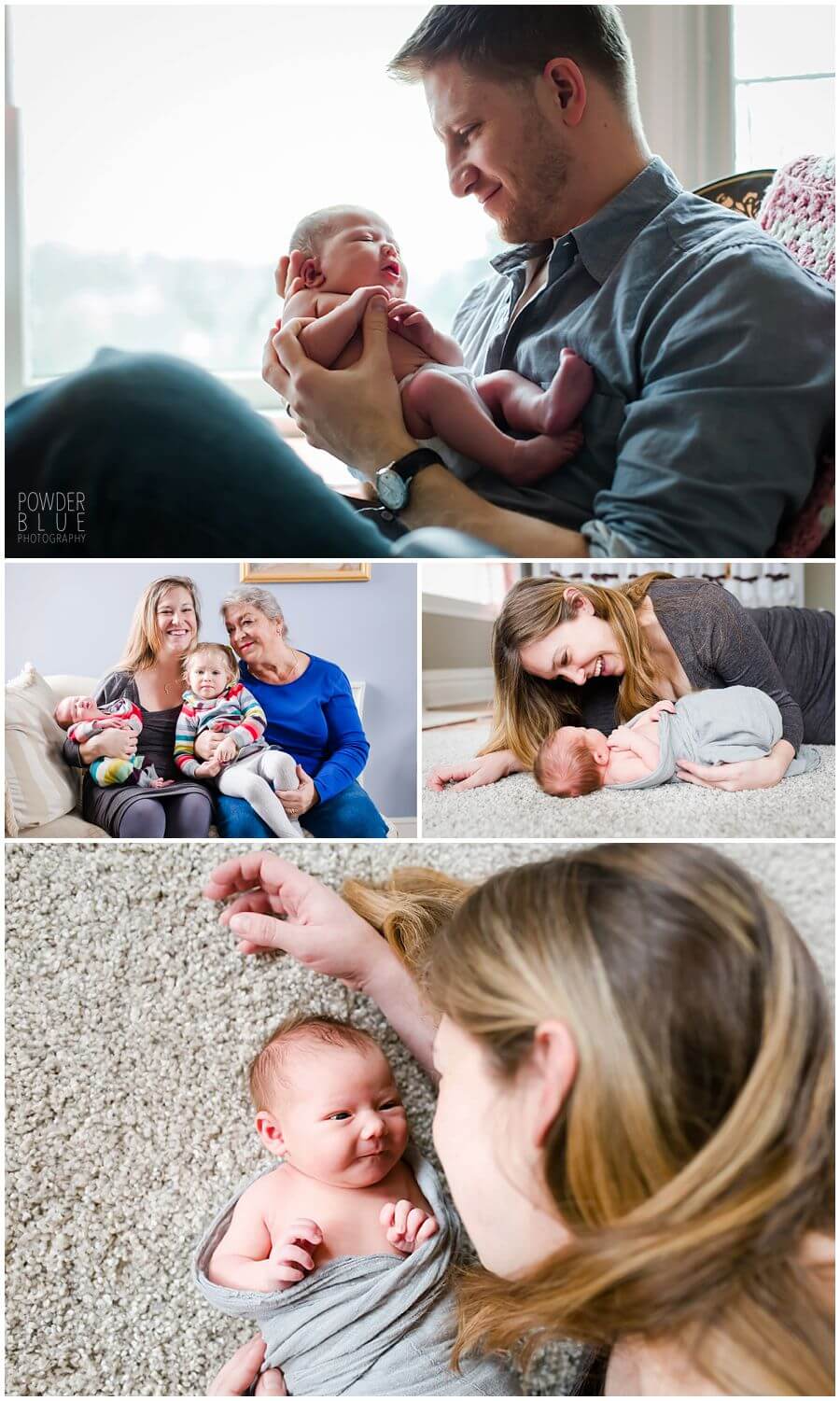 in home lifestyle newborn photography session pittsburgh powder blue photography