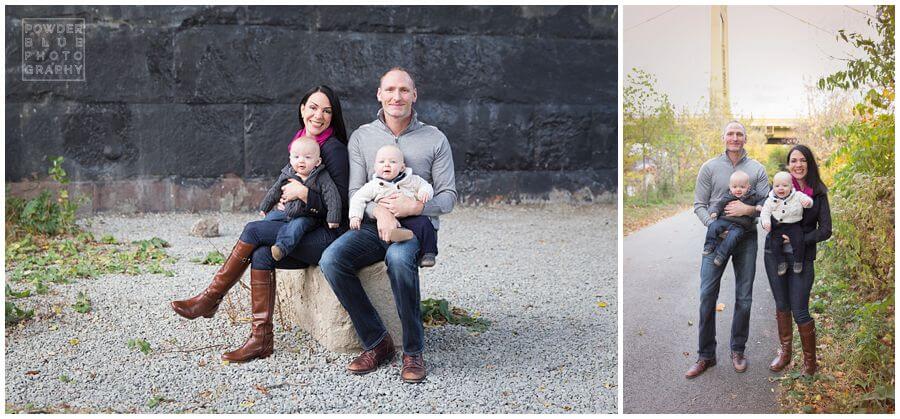 southside pittsburgh family portrait session twin boys waterfront
