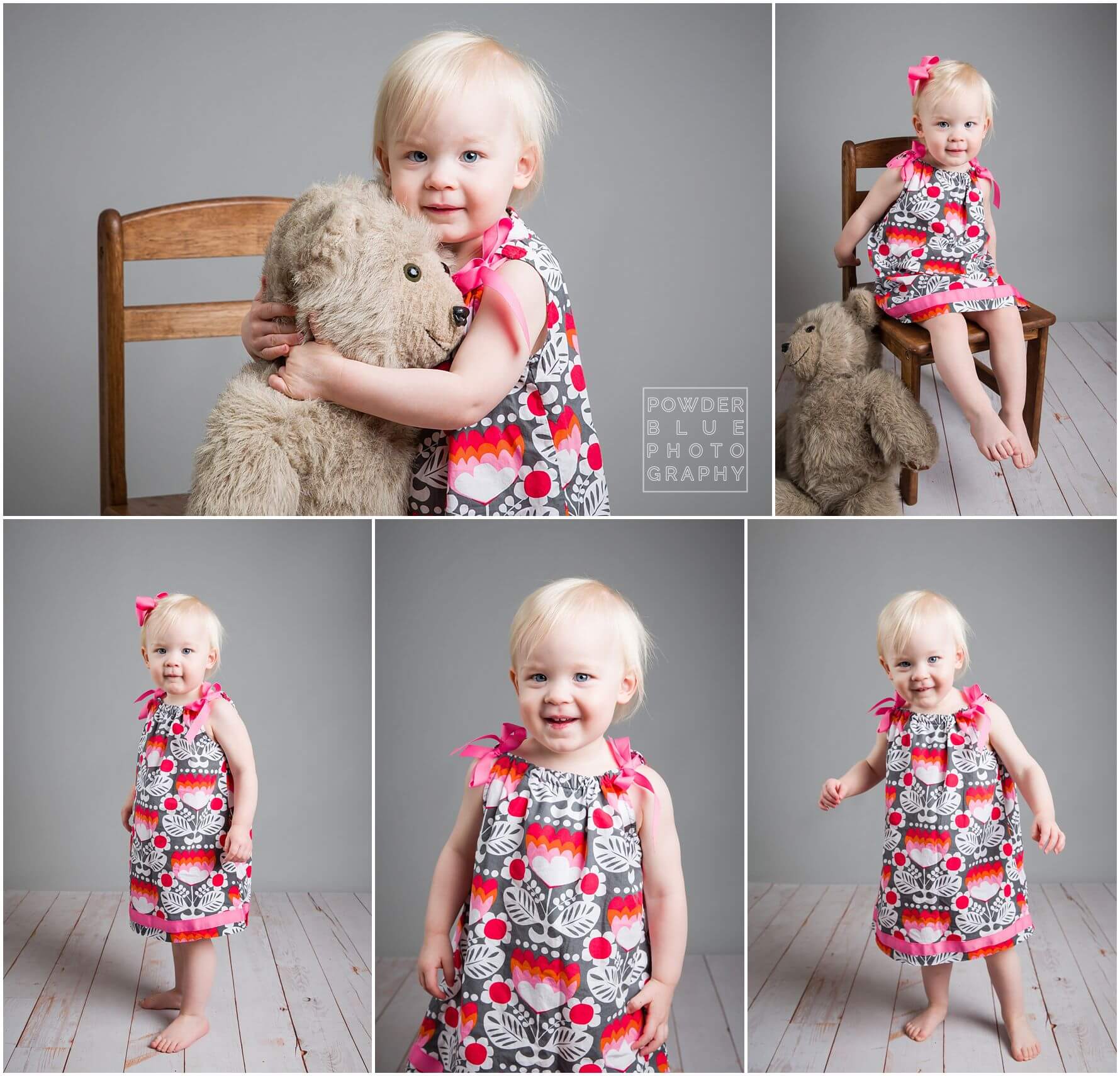 two year old toddler girl studio portrait session grey backdrop, simple, clean, timeless