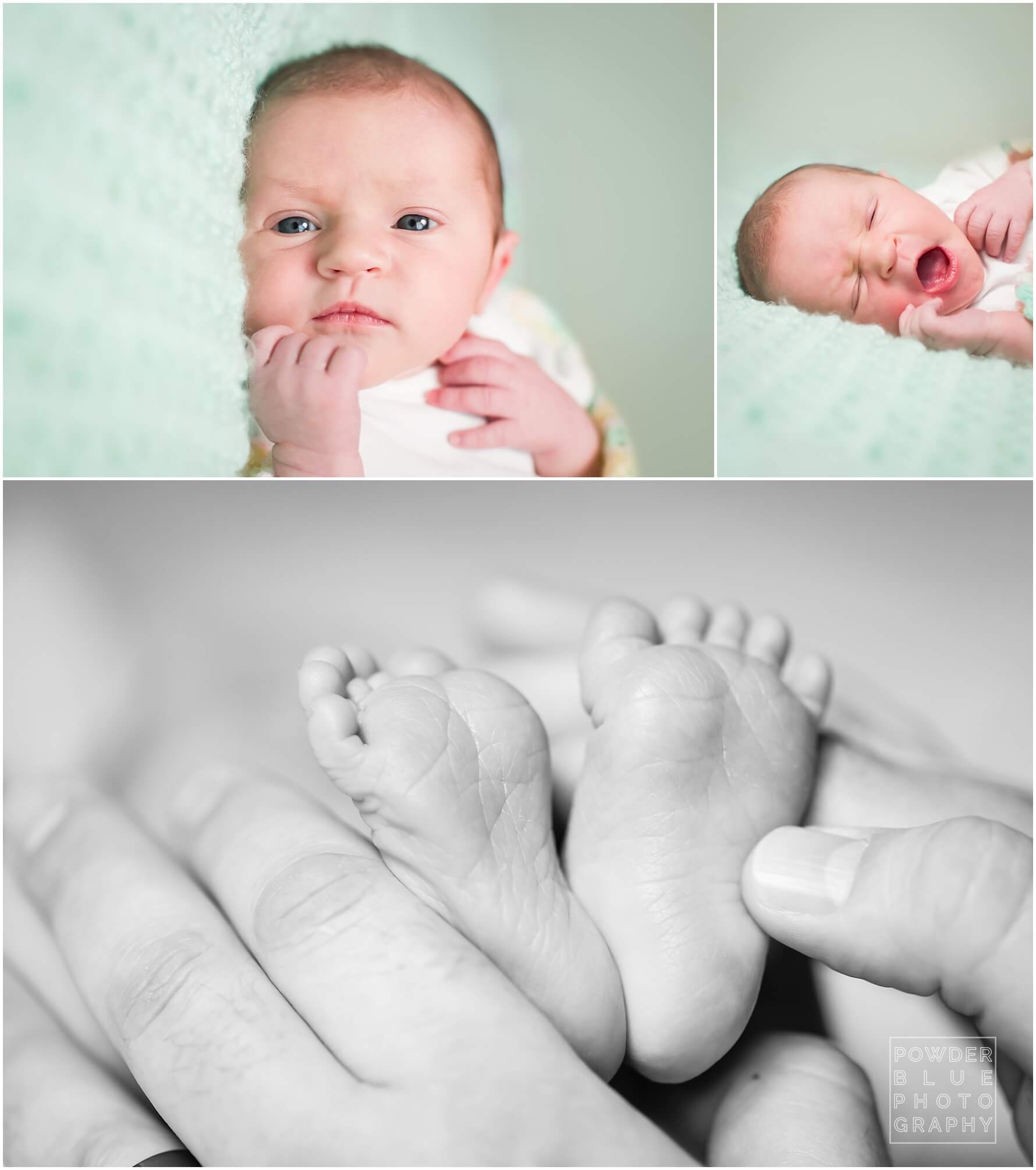 lifestyle newborn session in home colorful blankets pittsburgh