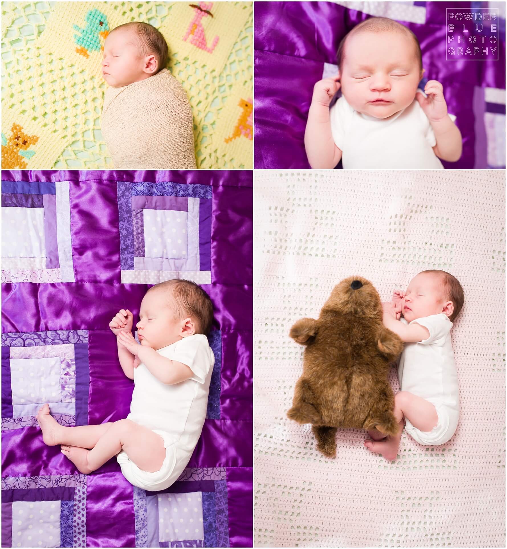 lifestyle newborn session in home colorful blankets pittsburgh