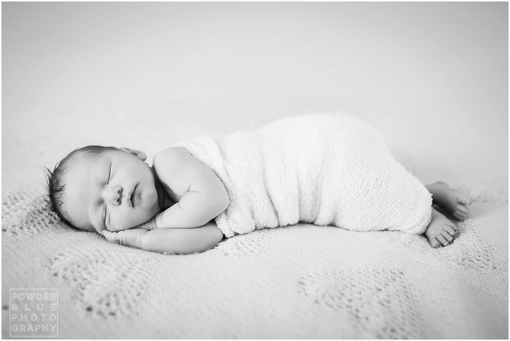 pittsburgh lifestyle newborn photographer in home newborn baby session black & white baby girl