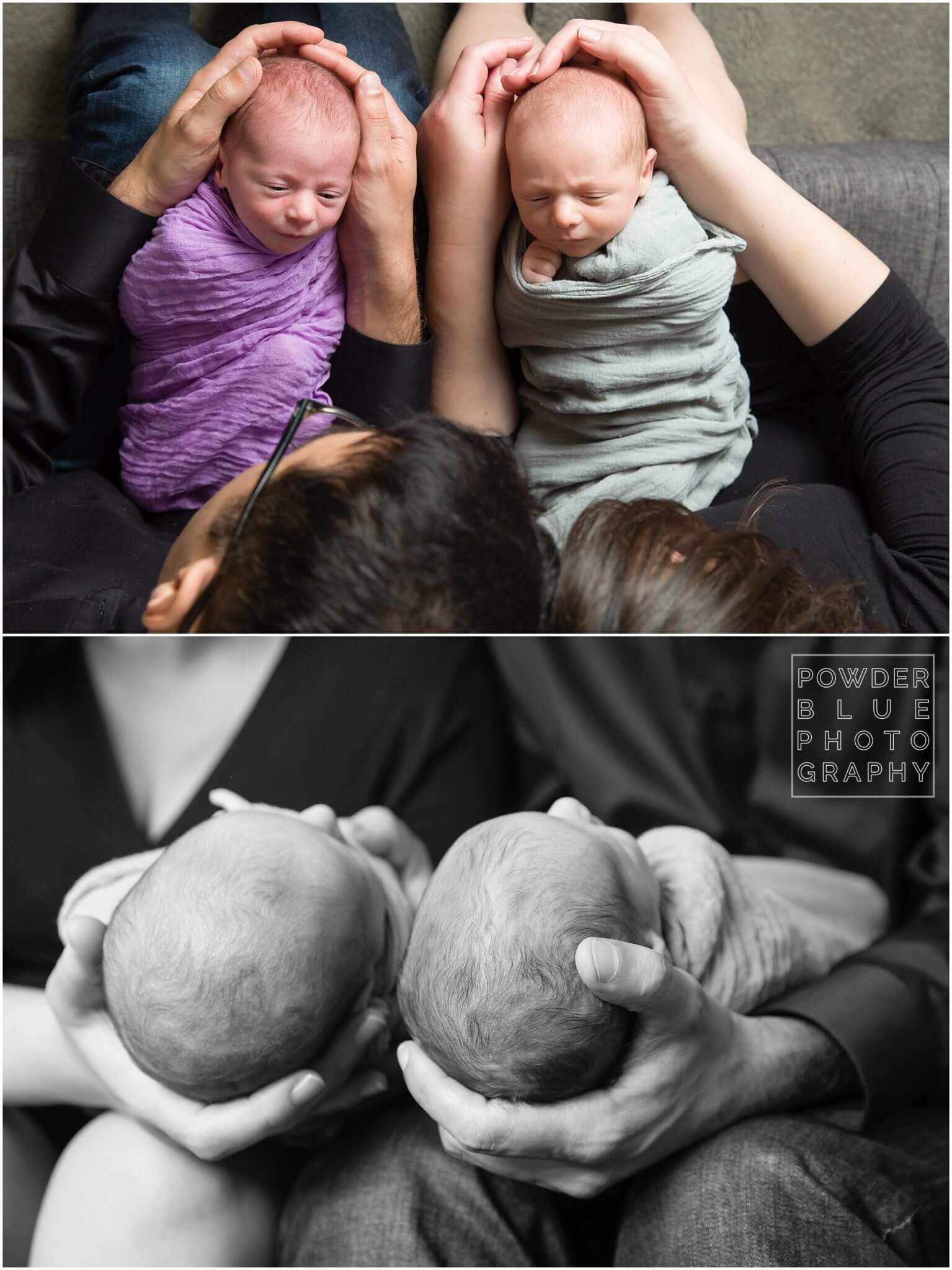 pittsburgh newborn twins photographer. studio portrait of newborn twins in pittsburgh.