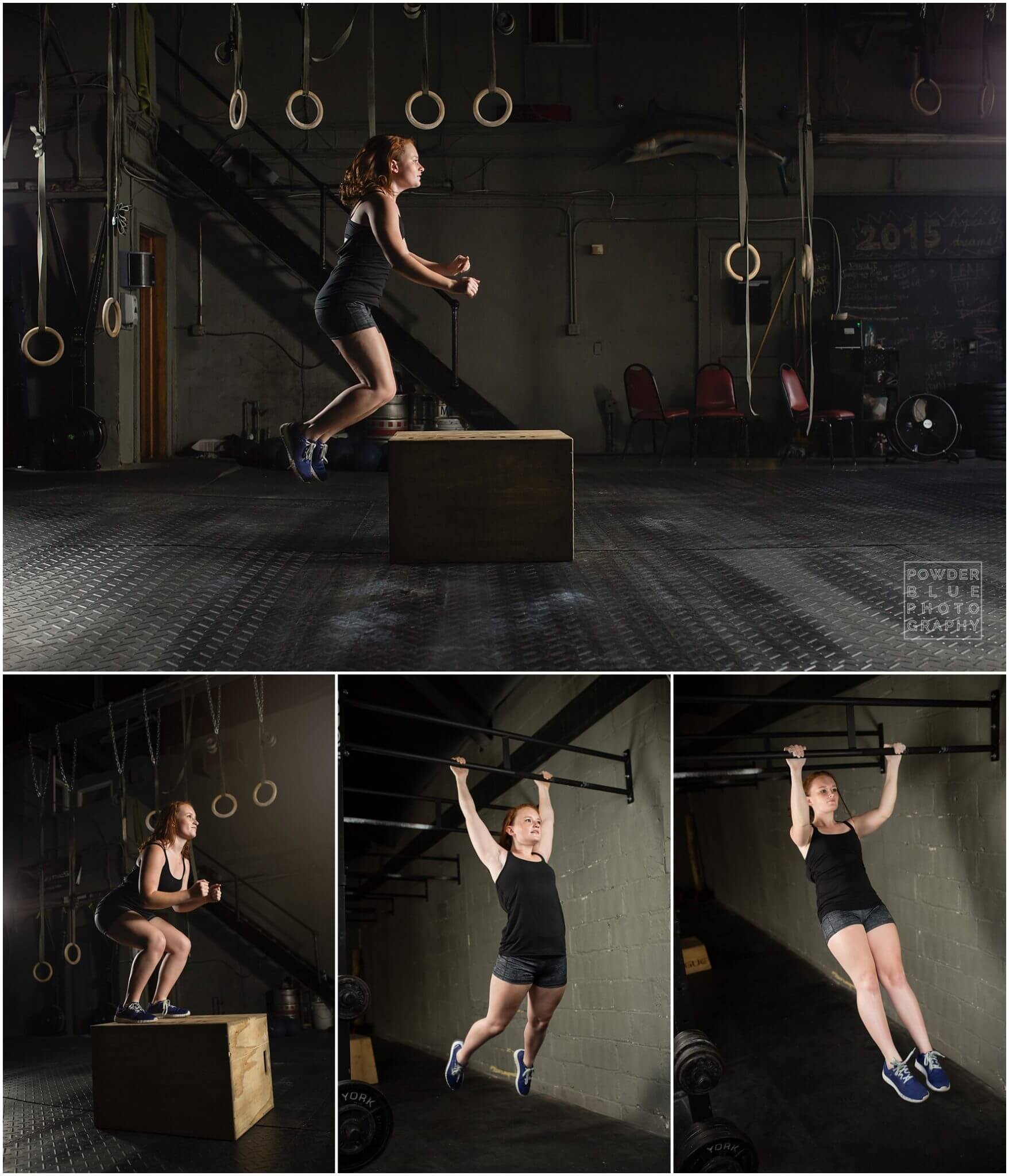 crossfit mt lebanon pittsburgh senior portrait inside of crossfit gym