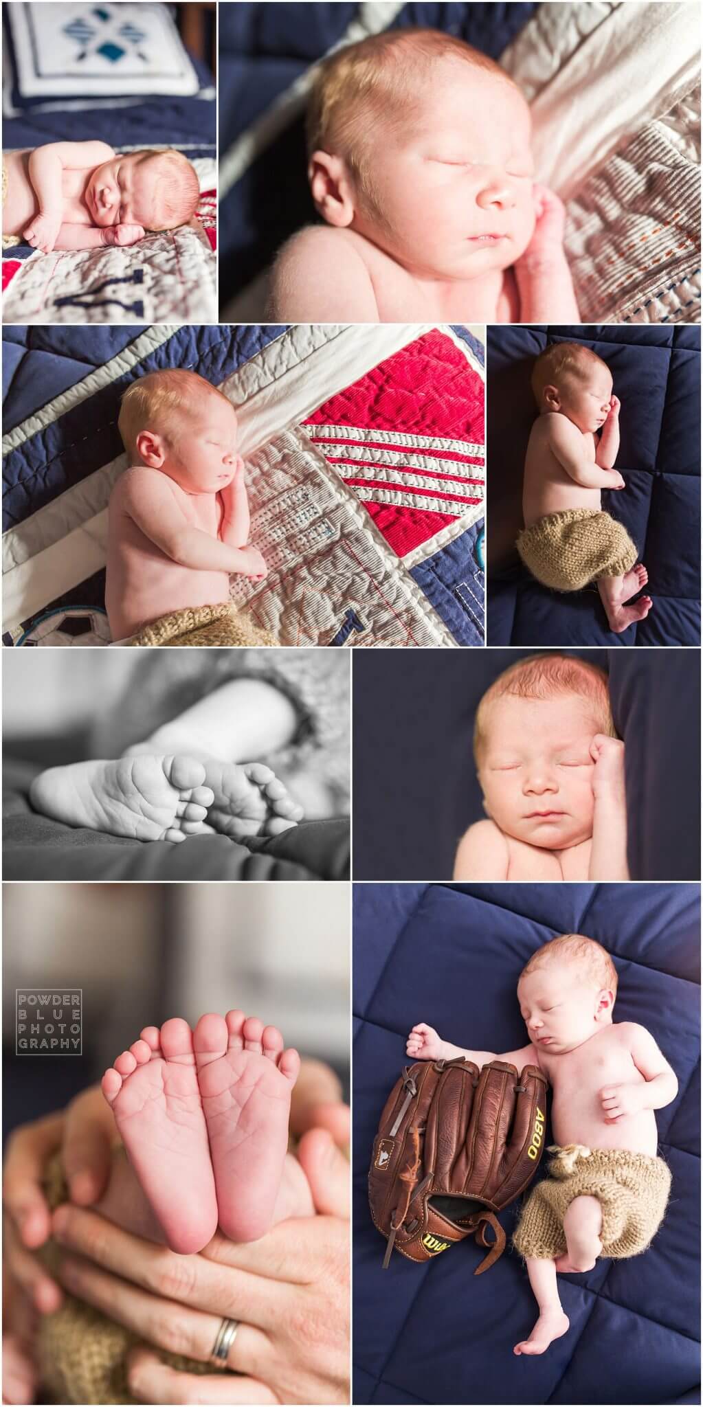 pittsburgh newborn photography session in home. baby boy born in pittsburgh, Sports nursery theme.