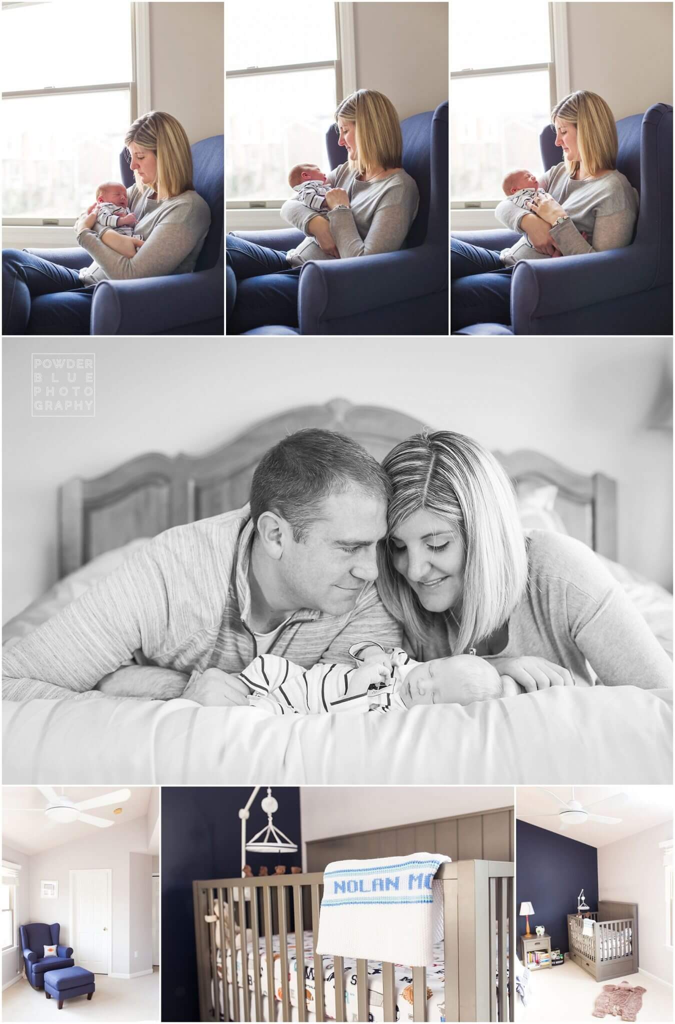 pittsburgh newborn photography session in home. baby boy born in pittsburgh, Sports nursery theme.