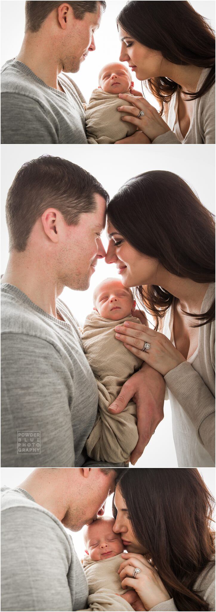 pittsburgh newborn photographer, 10 day old baby boy in studio lifestyle newborn session, neutral brown blanket and grey seamless savage paper backdrop