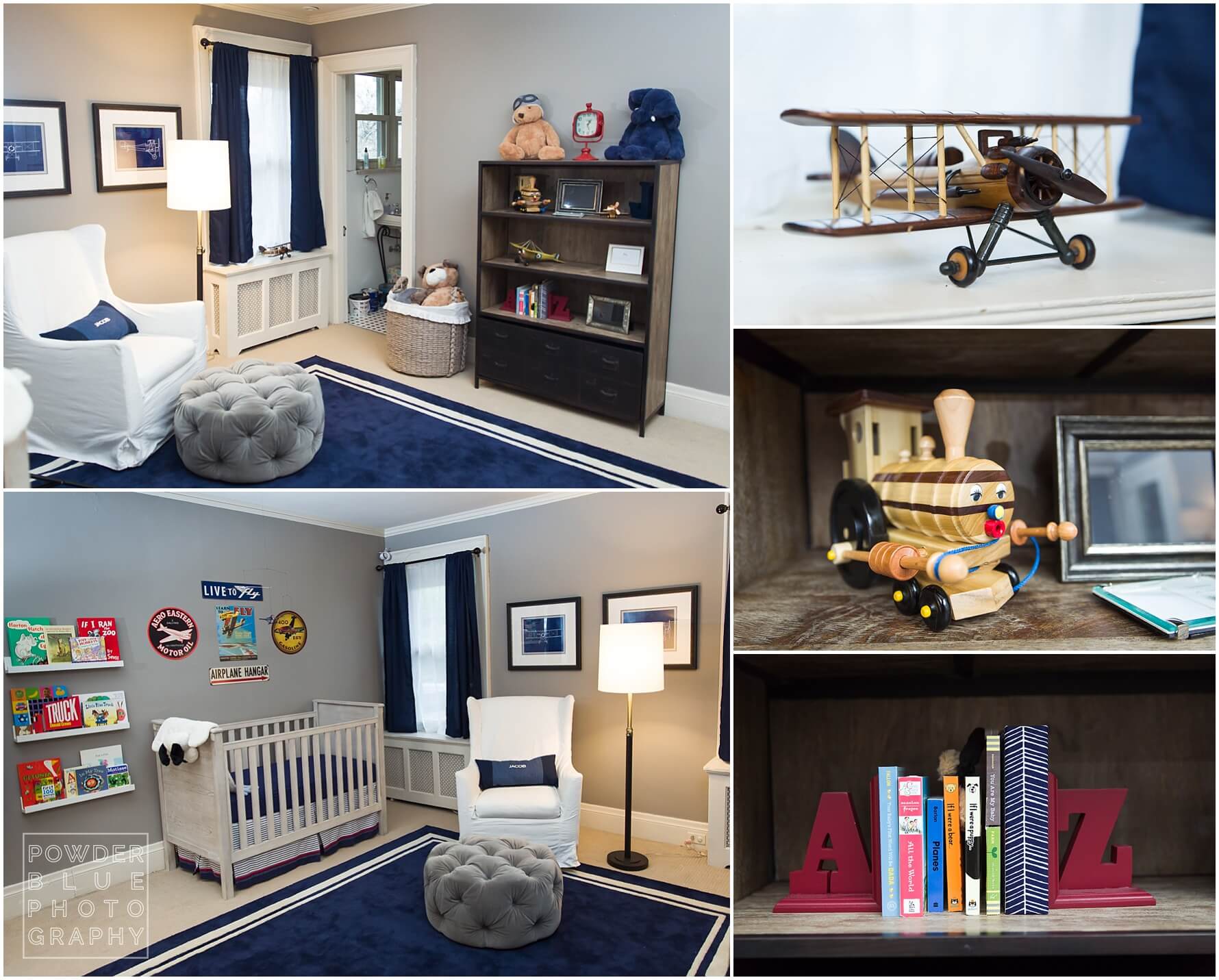 aeronautical baby nursery with furniture from restoration hardware kids.