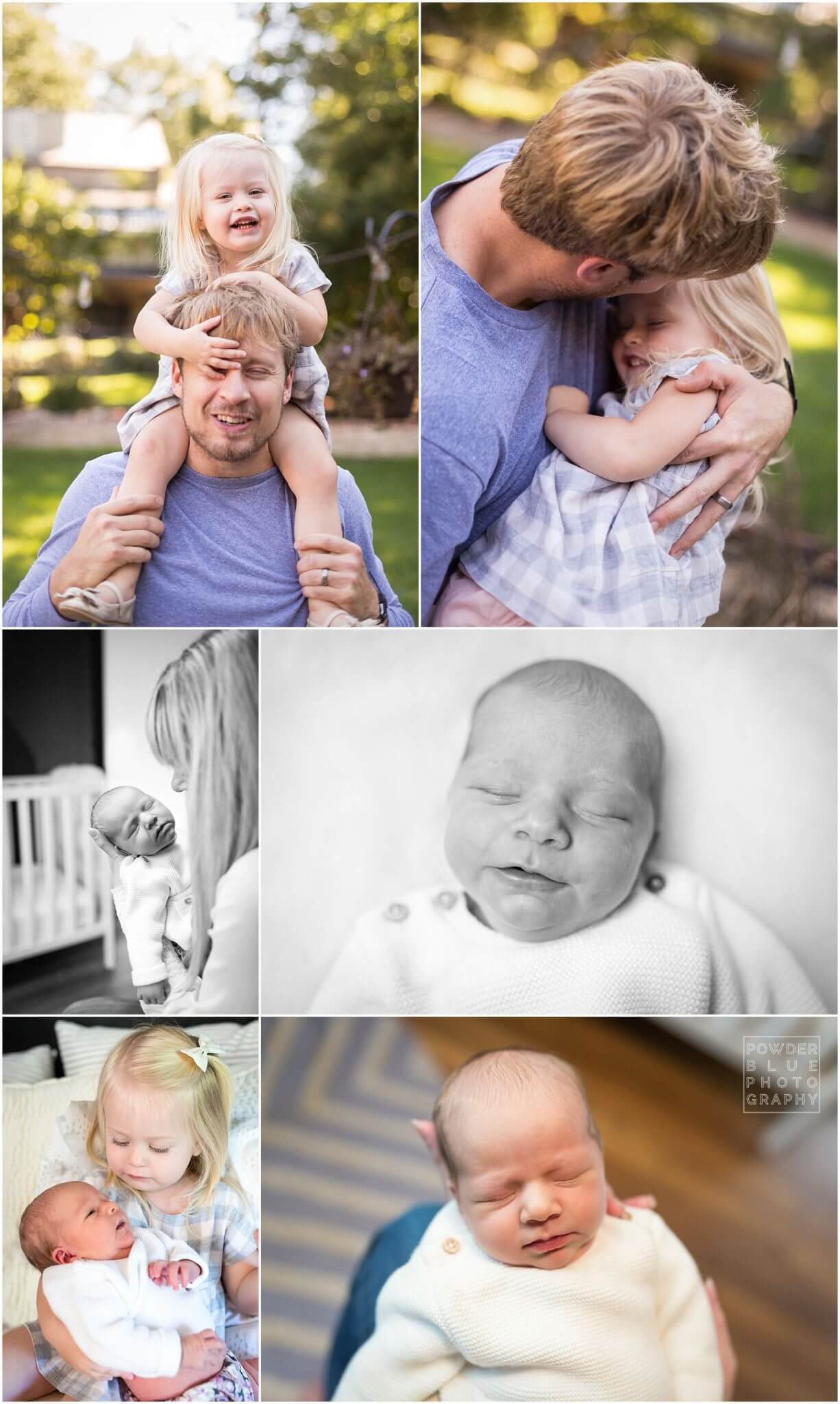 pittsburgh newborn photographer family session in home. baby girl in black wrap with floral print. Canon 600 ex-rt.