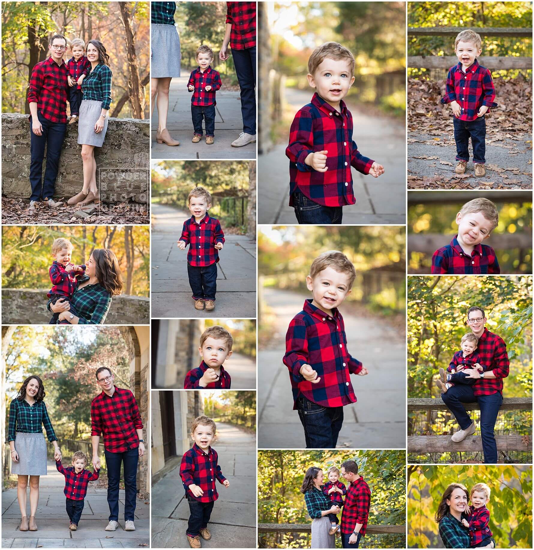 pittsburgh family photographer fall mini sessions in pittsburgh, pa at frick park with green and yellow fall leaves