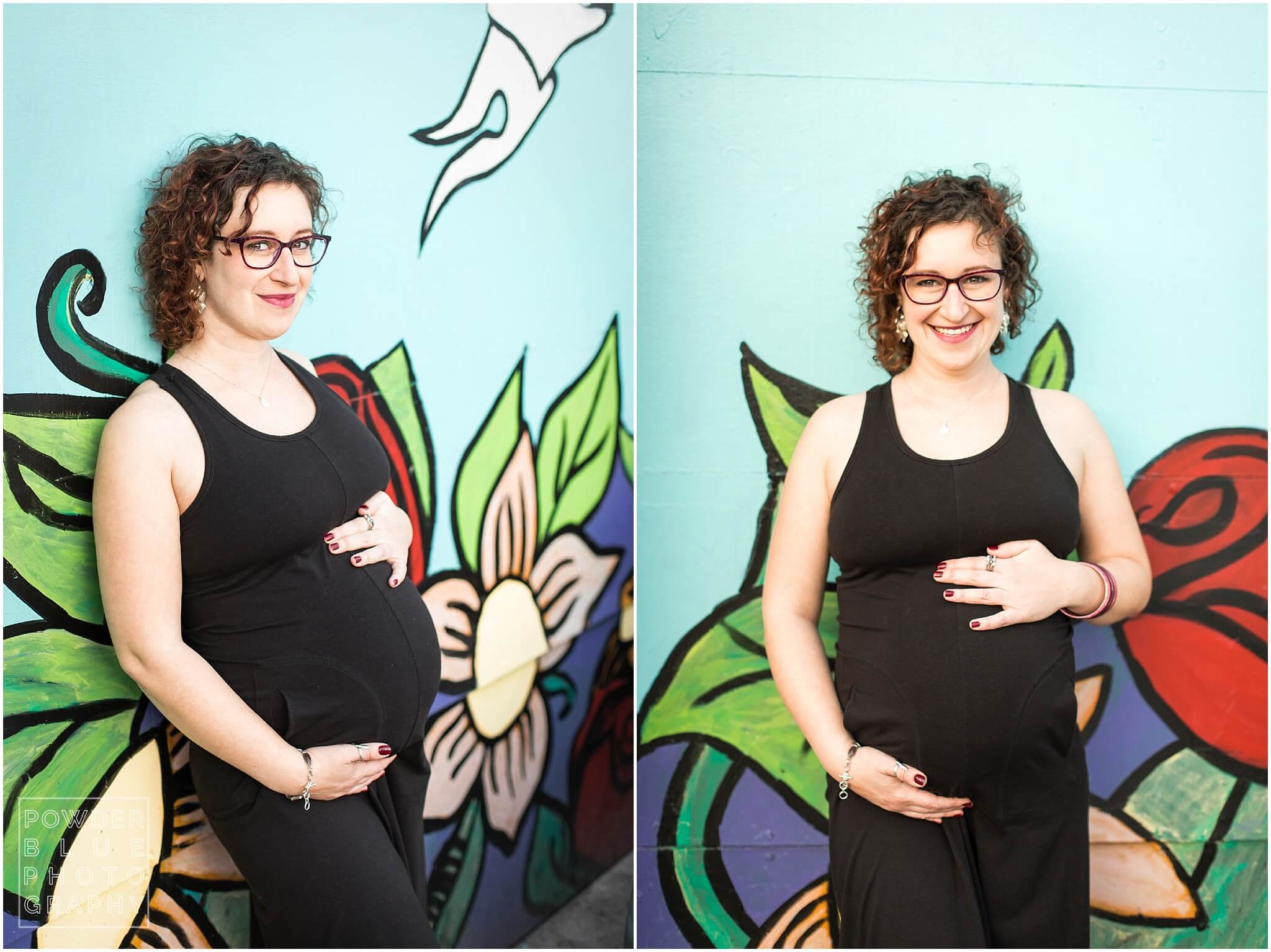 brookline mural. pittsburgh maternity photography session. brookline neighborhood. 7 months pregnant.