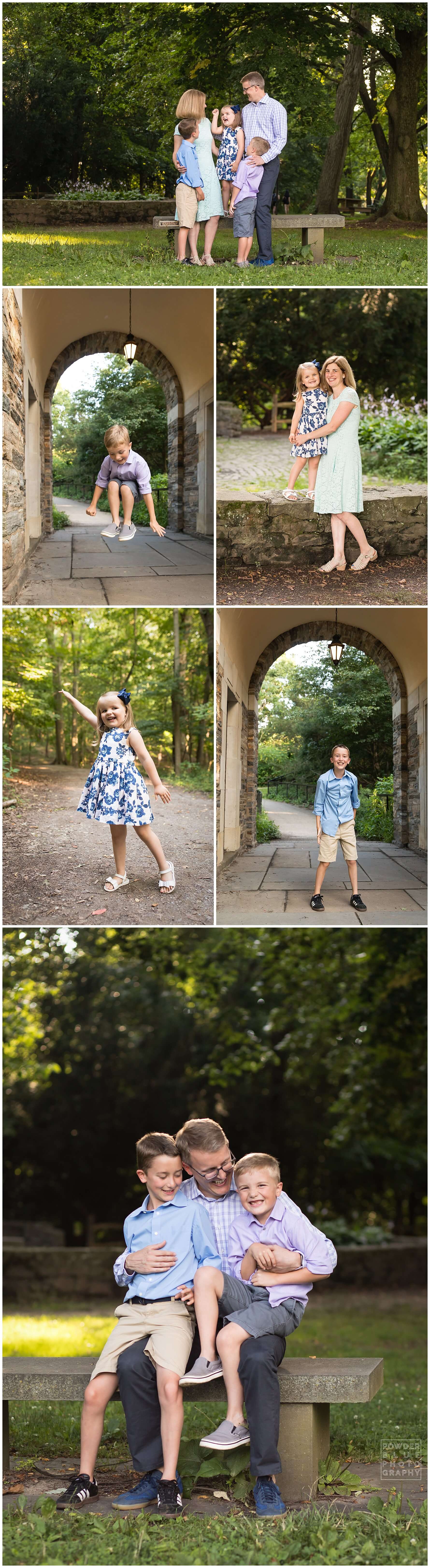 pittsburgh family portrait 70-200 canon lens at f4. dad mom and kids. family portrait at nature park .