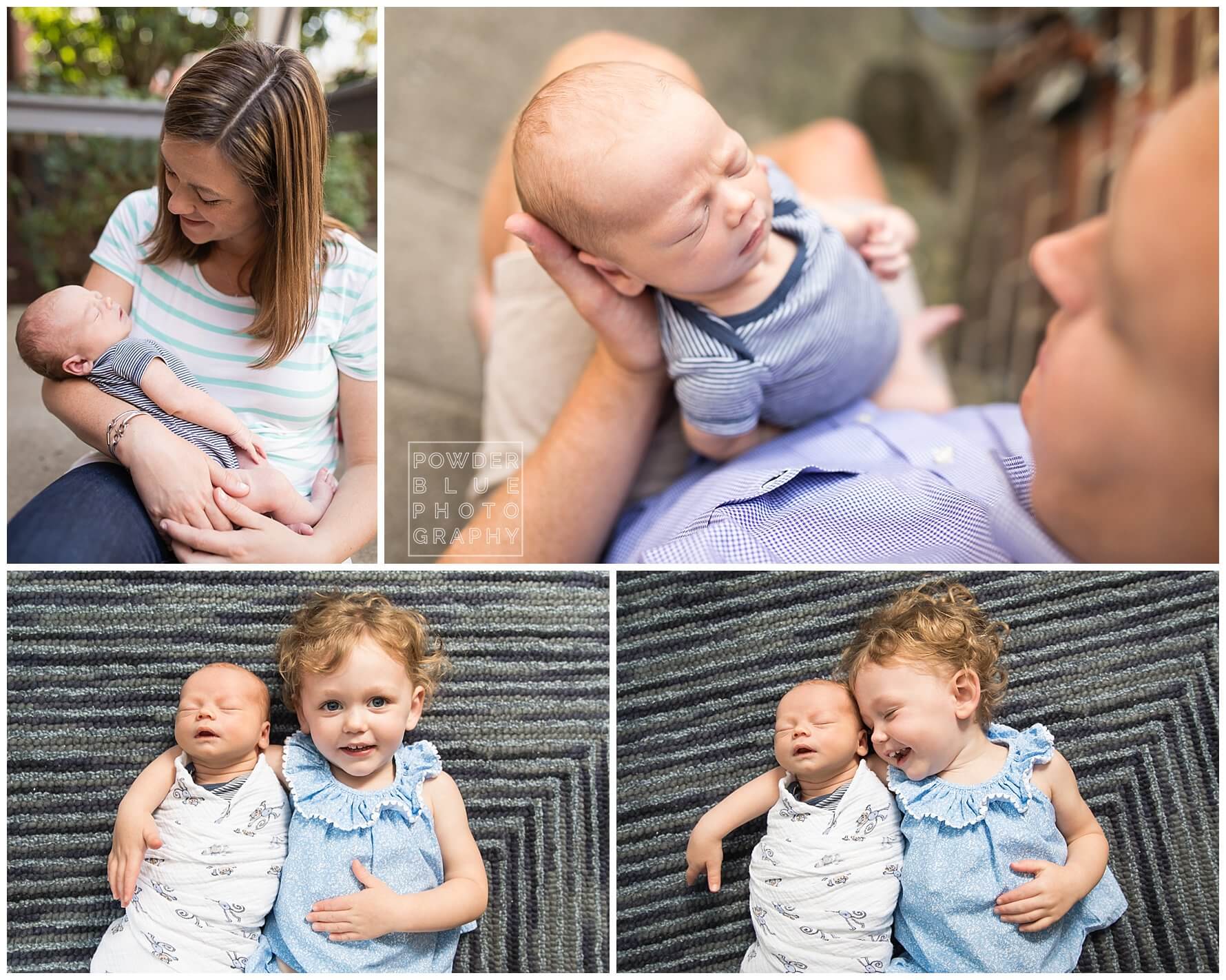 newborn photography session in home lifestyle pittsburgh baby sleeping on a bed