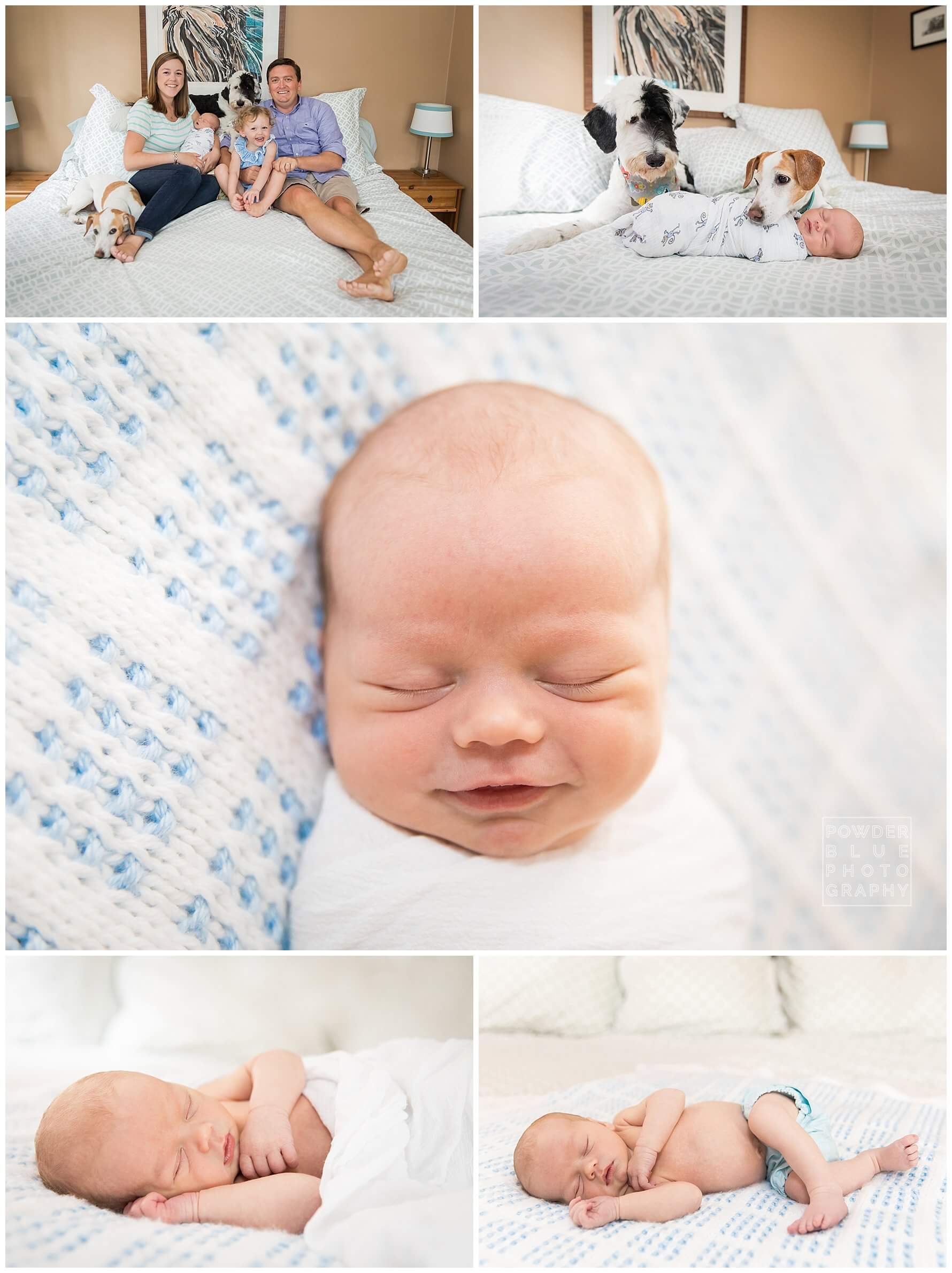 newborn photography session in home lifestyle pittsburgh baby sleeping on a bed