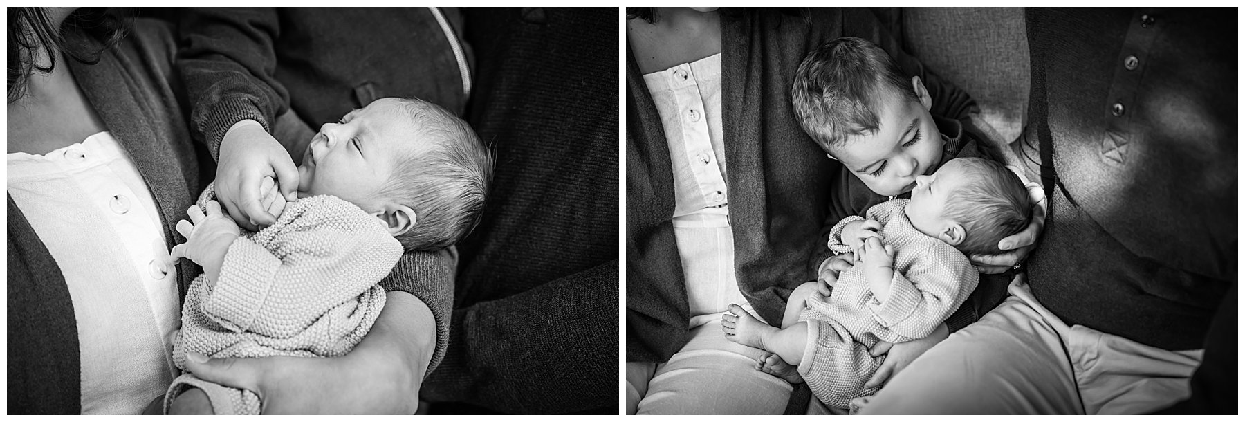 newborn baby boy black and white with brother